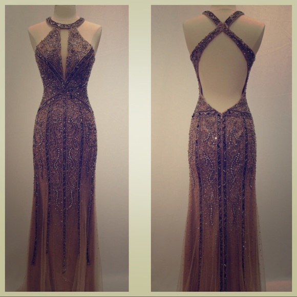 mauve evening gown